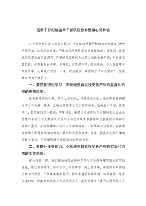 巡察干部纪检监察干部队伍教育整顿心得体会精选（共六篇）汇编供参考.docx