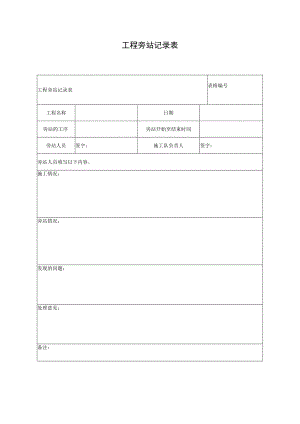 工程旁站记录表（空表）.docx