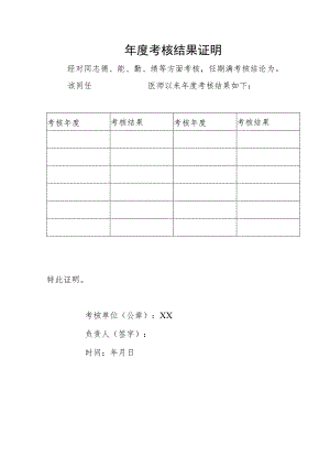 医院年度考核结果证明.docx
