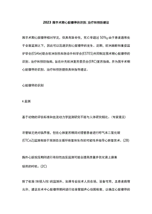 2023围手术期心脏骤停的识别、治疗和预防建议.docx