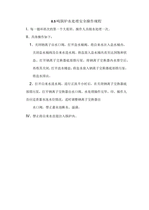 0.5吨锅炉水处理安全操作规程.docx