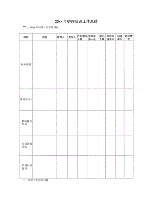 护理培训工作总结样表.docx