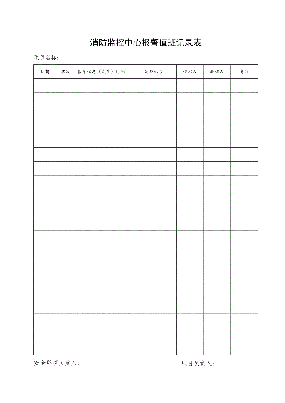 消防监控中心报警值班记录表.docx_第1页