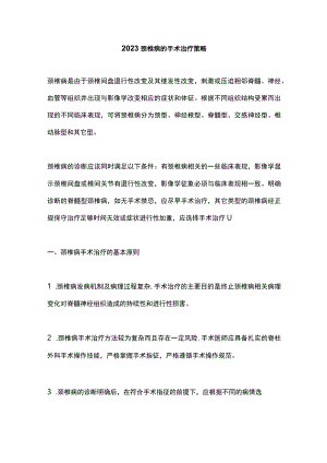 2023颈椎病的手术治疗策略.docx