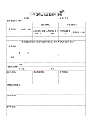 非项目资金支出费用审批表.docx