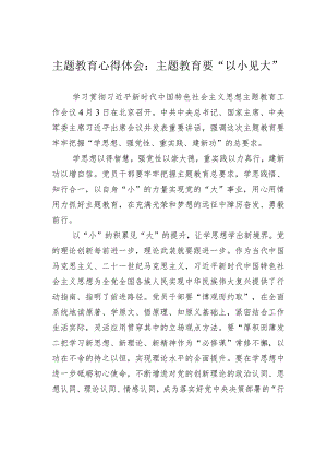 主题教育心得体会：主题教育要“以小见大”.docx