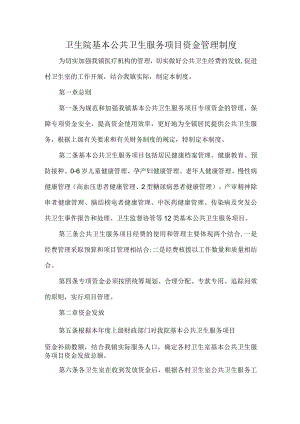 卫生院基本公共卫生服务项目资金管理制度.docx
