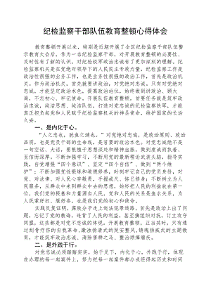 2023年纪检监察干部队伍教育整顿心得体会(精选三篇).docx