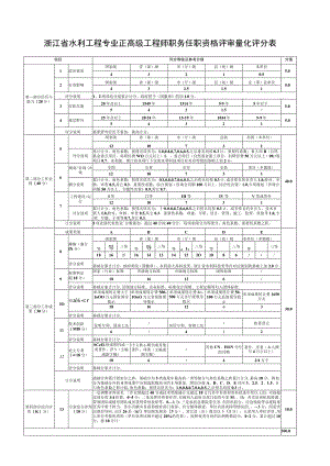 浙江省水利工程专业正高级工程师职务任职资格评审量化评表.docx