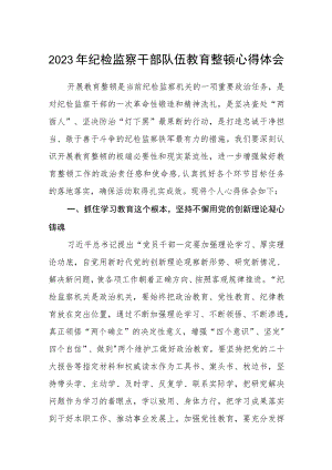 纪检监察干部队伍教育整顿心得体会最新版3篇.docx