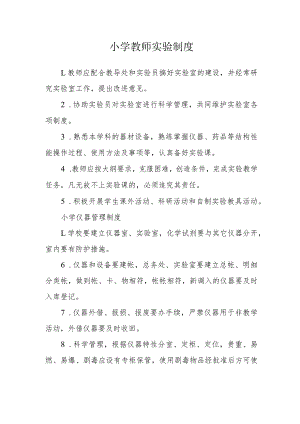 小学教师实验制度.docx