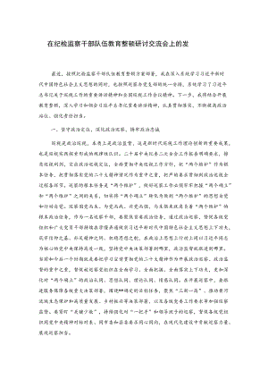 在纪检监察干部队伍教育整顿研讨交流会上的发言.docx