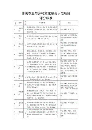 休闲农业与乡村文化融合示范项目评分标准.docx