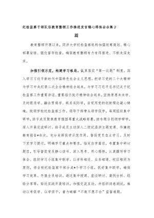 纪检监察干部队伍教育整顿工作推进发言稿心得体会合集2篇.docx
