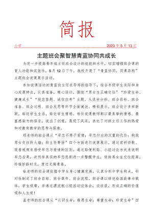 开展同课异构主题班会说课活动简报.docx