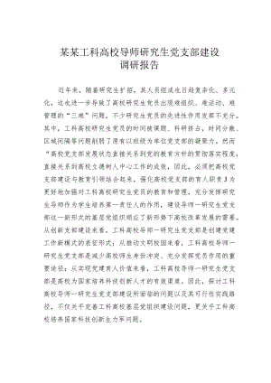 某某工科高校导师研究生党支部建设调研报告.docx