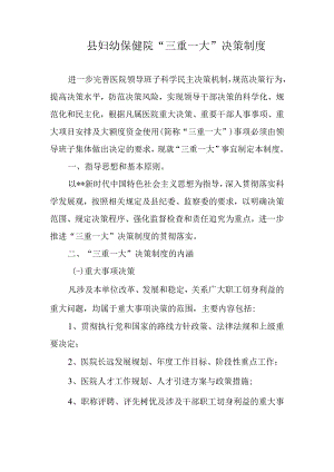 县妇幼保健院“三重一大”决策制度.docx