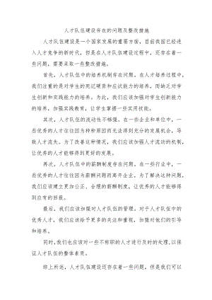人才队伍建设存在的问题及整改措施.docx