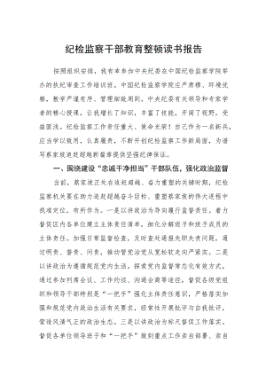 纪检监察干部教育整顿读书报告(三篇)精选.docx