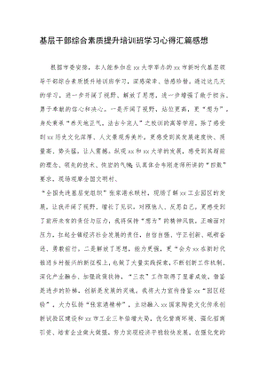 基层干部综合素质提升培训班学习心得汇篇感想.docx