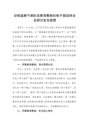 纪检监察干部队伍教育整顿纪检干部谈体会及研讨发言感想（3篇）范本.docx