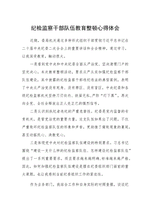 纪检监察干部队伍教育整顿心得体会(三篇)精选.docx