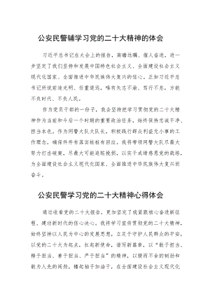 公安民警辅学习党的二十大精神的体会范文(参考三篇).docx