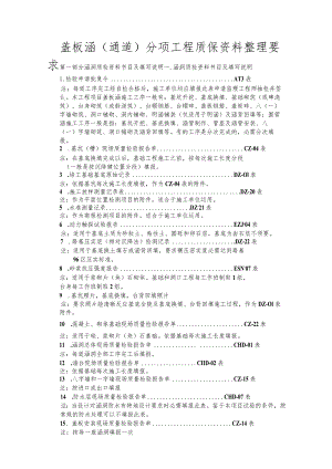 盖板涵(通道)分项工程概要.docx