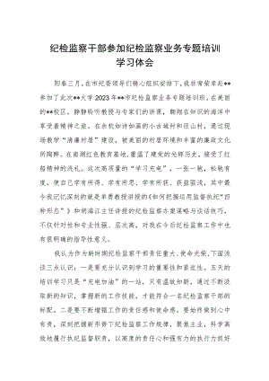 2023纪检监察干部参加纪检监察业务专题培训学习体会【共3篇】.docx