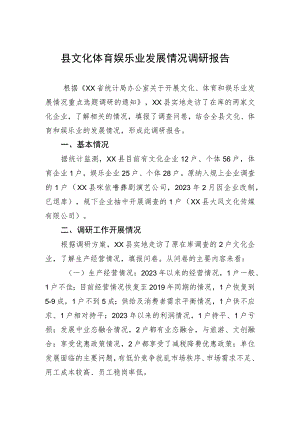 县文化体育娱乐业发展情况调研报告（20230504）.docx