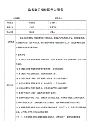 常务副总岗位职责说明书.docx