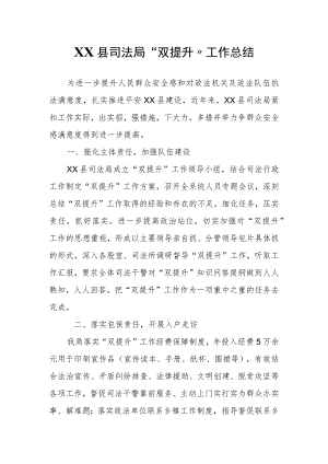 XX县司法局“双提升”工作总结.docx