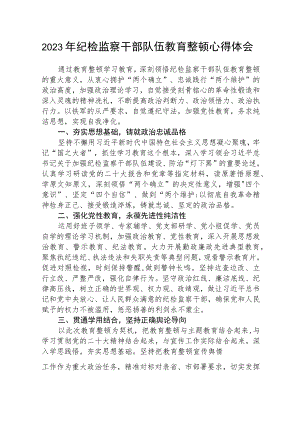 2023全国纪检监察干部队伍教育整顿教育活动的心得体会范本合集三篇.docx