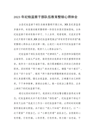 2023年纪检监察干部队伍教育整顿心得体会最新3篇.docx