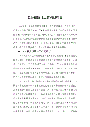 县乡镇统计工作调研报告（20230506）.docx