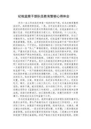 全国纪检监察干部队伍教育整顿心得体会（三篇).docx