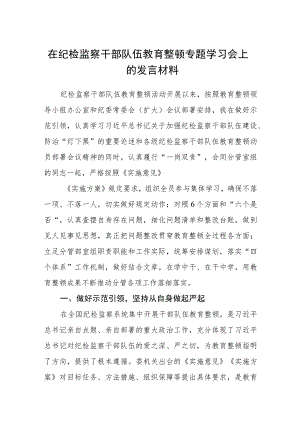 在纪检监察干部队伍教育整顿专题学习会上的发言材料（3篇）.docx