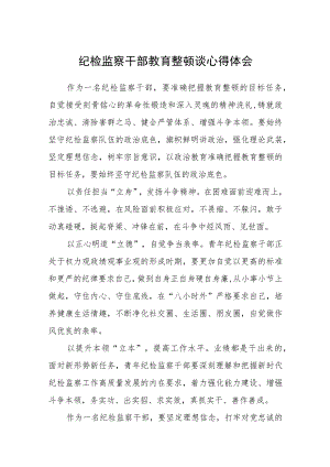 纪检监察干部教育整顿谈心得体会(精选三篇)范本.docx