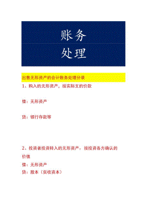 出售无形资产的会计账务处理分录.docx