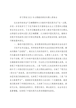 学习贯彻2023年主题教育第四专题心得体会.docx