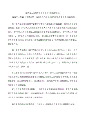 淄博市人大常委会政府审计工作监督办法.docx