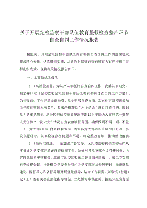 关于开展纪检监察干部队伍教育整顿检查整治环节自查自纠工作情况报告.docx