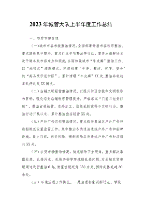 2023年城管大队上半年度工作总结.docx