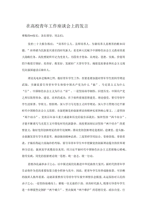 在高校青年工作座谈会上的发言.docx
