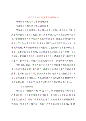 【精品文档】关于四支路天然气管道的报告()（整理版）.docx