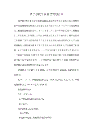 镇宁学校安全监理规划范本.docx