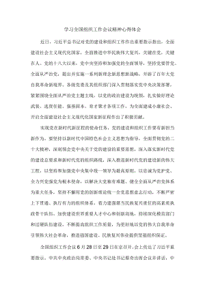 学习2023全国组织工作会议精神心得体会.docx