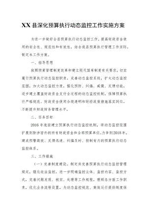 XX县深化预算执行动态监控工作实施方案.docx