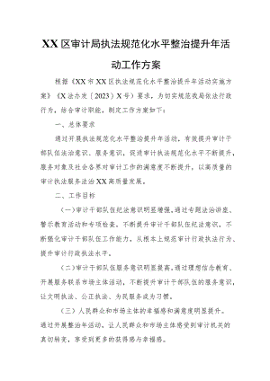 XX区审计局执法规范化水平整治提升年活动工作方案.docx