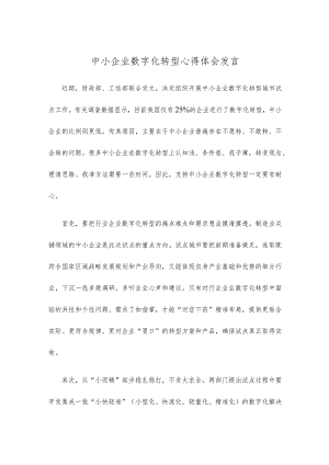 中小企业数字化转型心得体会发言.docx